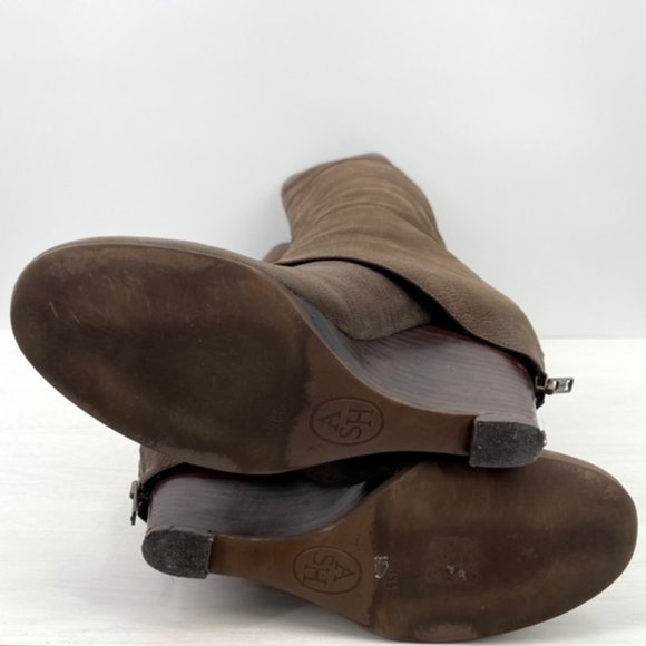 ASH Pearl Leather Over the Knee Wedge Boot Sz 38.5 fits us size 7-8. Runs small - Picture 7 of 12